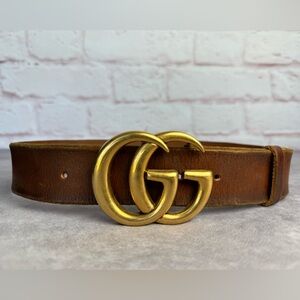 Gucci Brown Belt with Gold Buckle